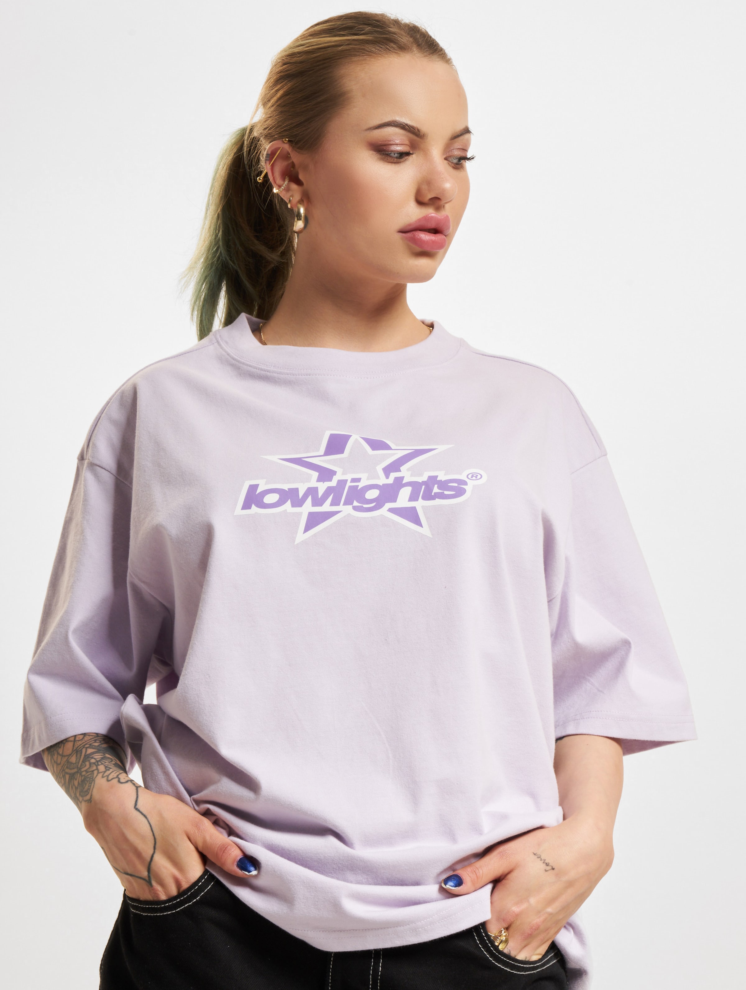 Low Lights Studios Superstar T-Shirt lavender Frauen,Unisex op kleur violet, Maat L