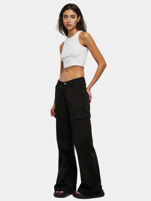 High Waist Wide Leg Twill-2