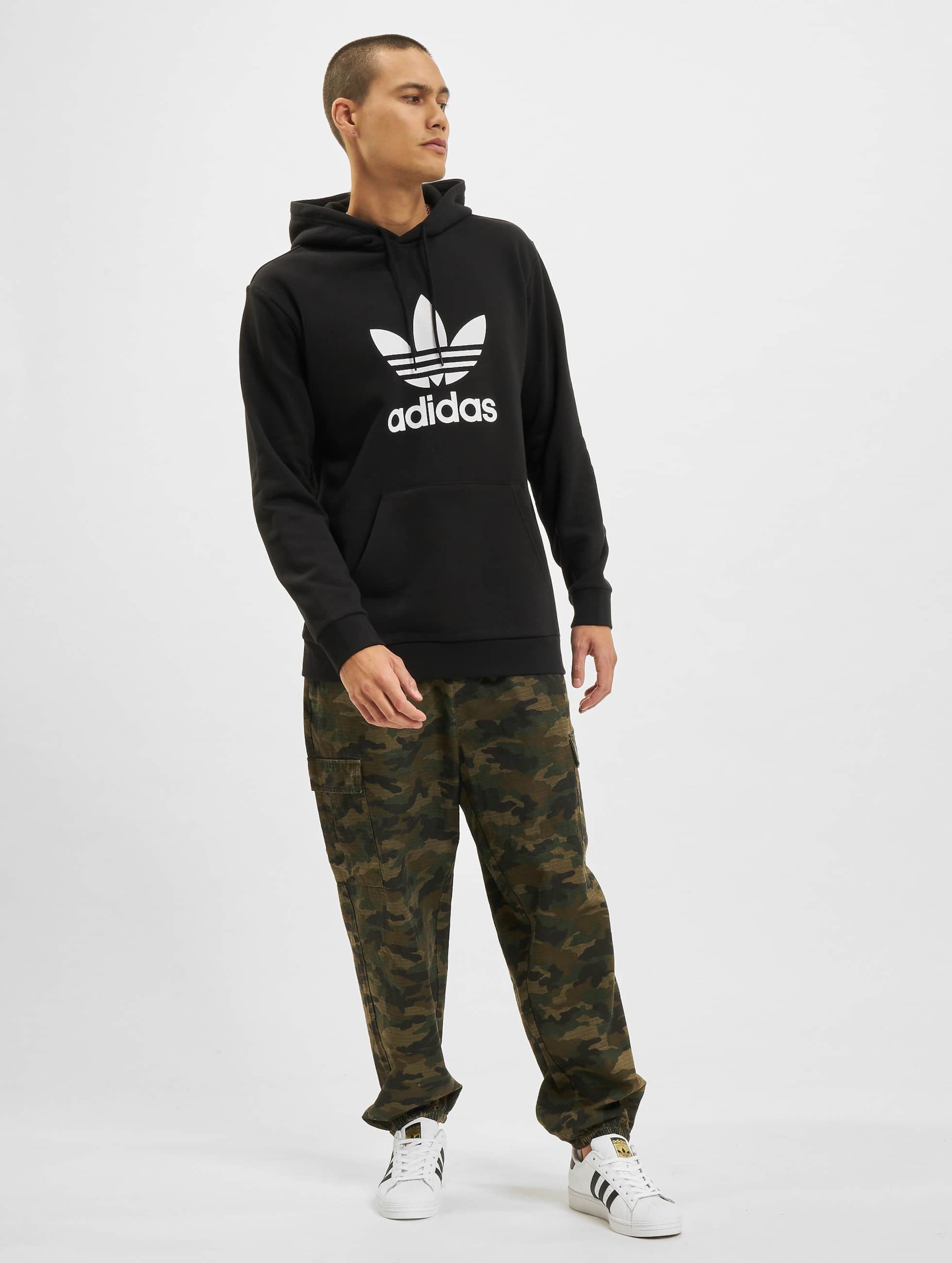 Adidas originals strict/clash trefoil crop clearance hoodie