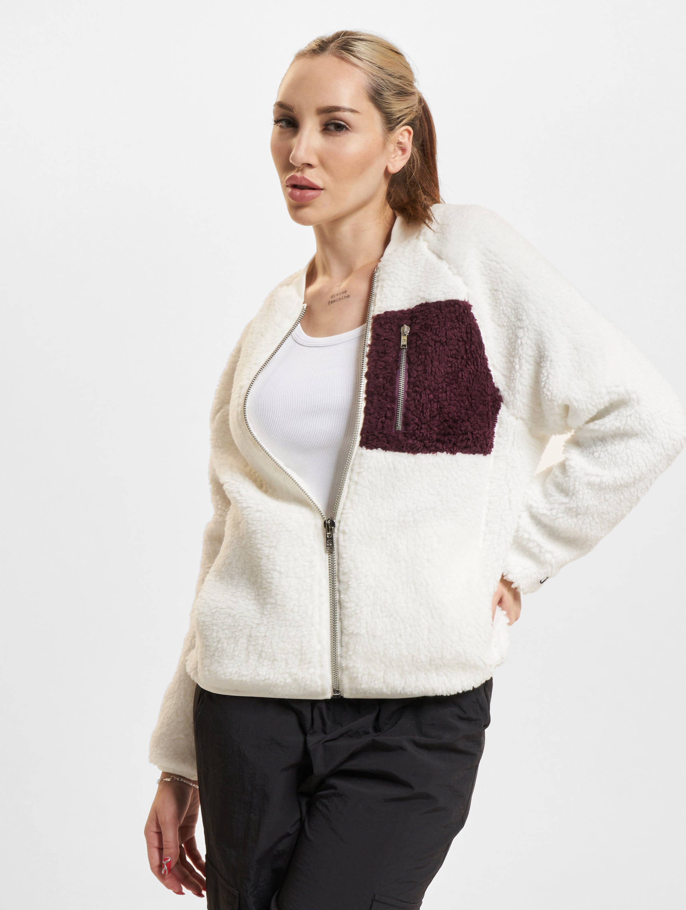 Champion Sherpa Jacket op kleur wit, Maat S