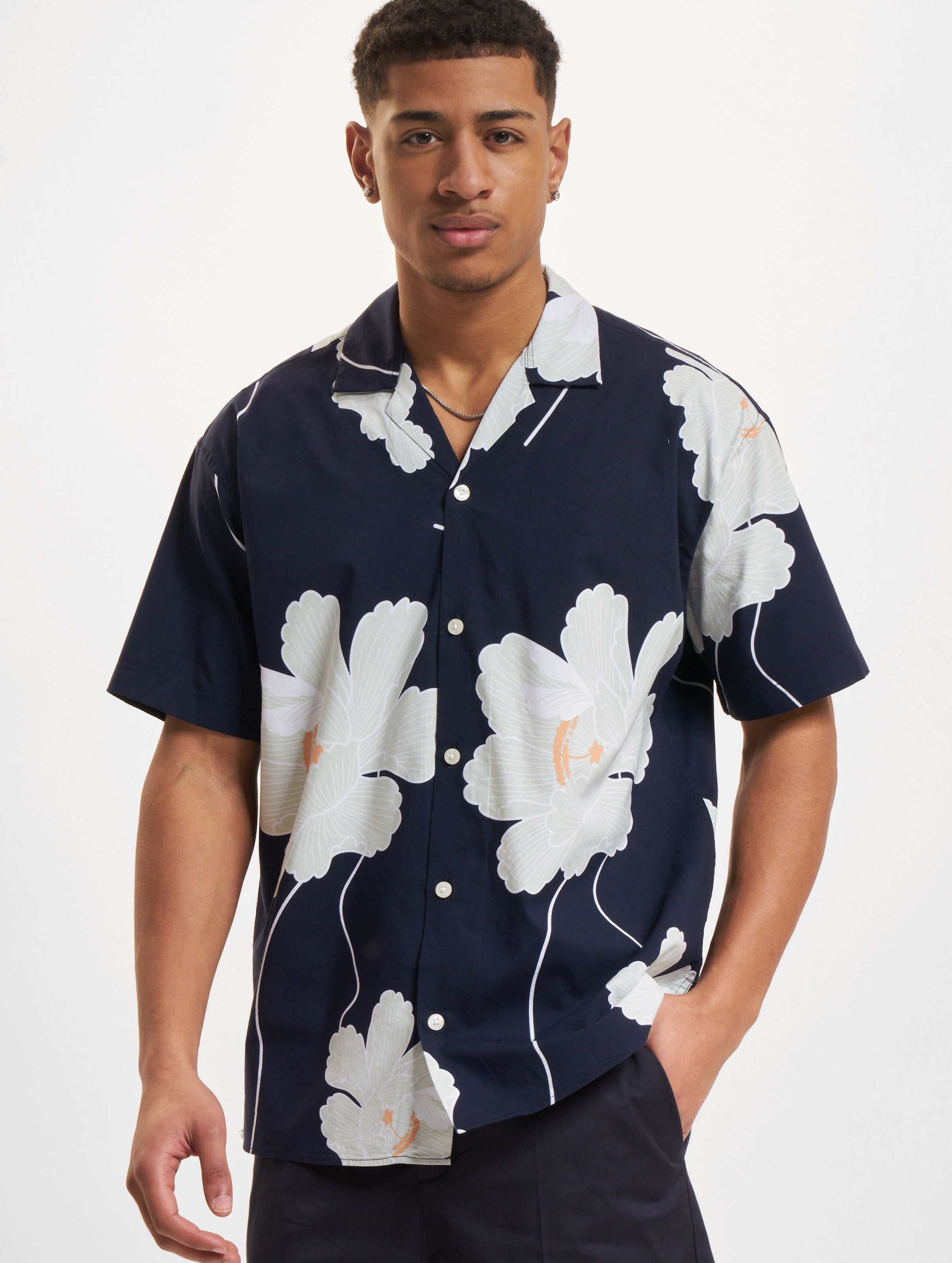 Jack & Jones La Palma Resort Shirt Mannen,Unisex op kleur blauw, Maat L