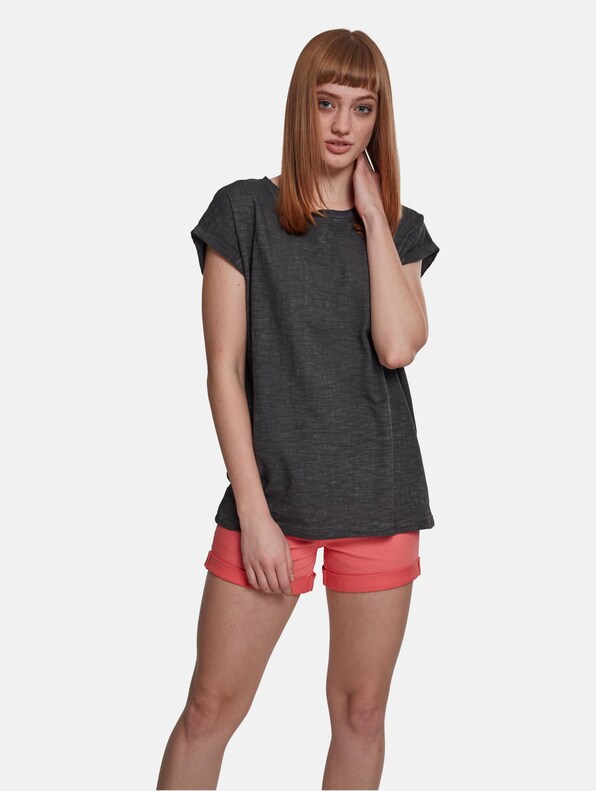 Ladies Spray Dye Extended Shoulder Tee-0