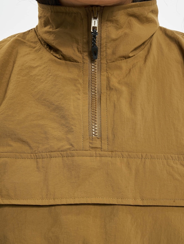 Ladies Cropped Crinkle Nylon Pull Over -3
