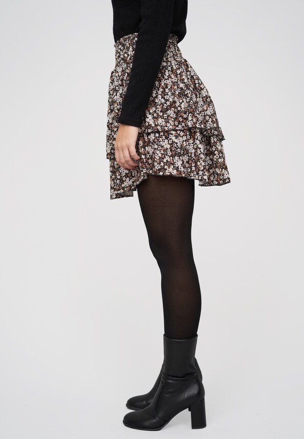 Tiered Skirt Ditsy Print-2
