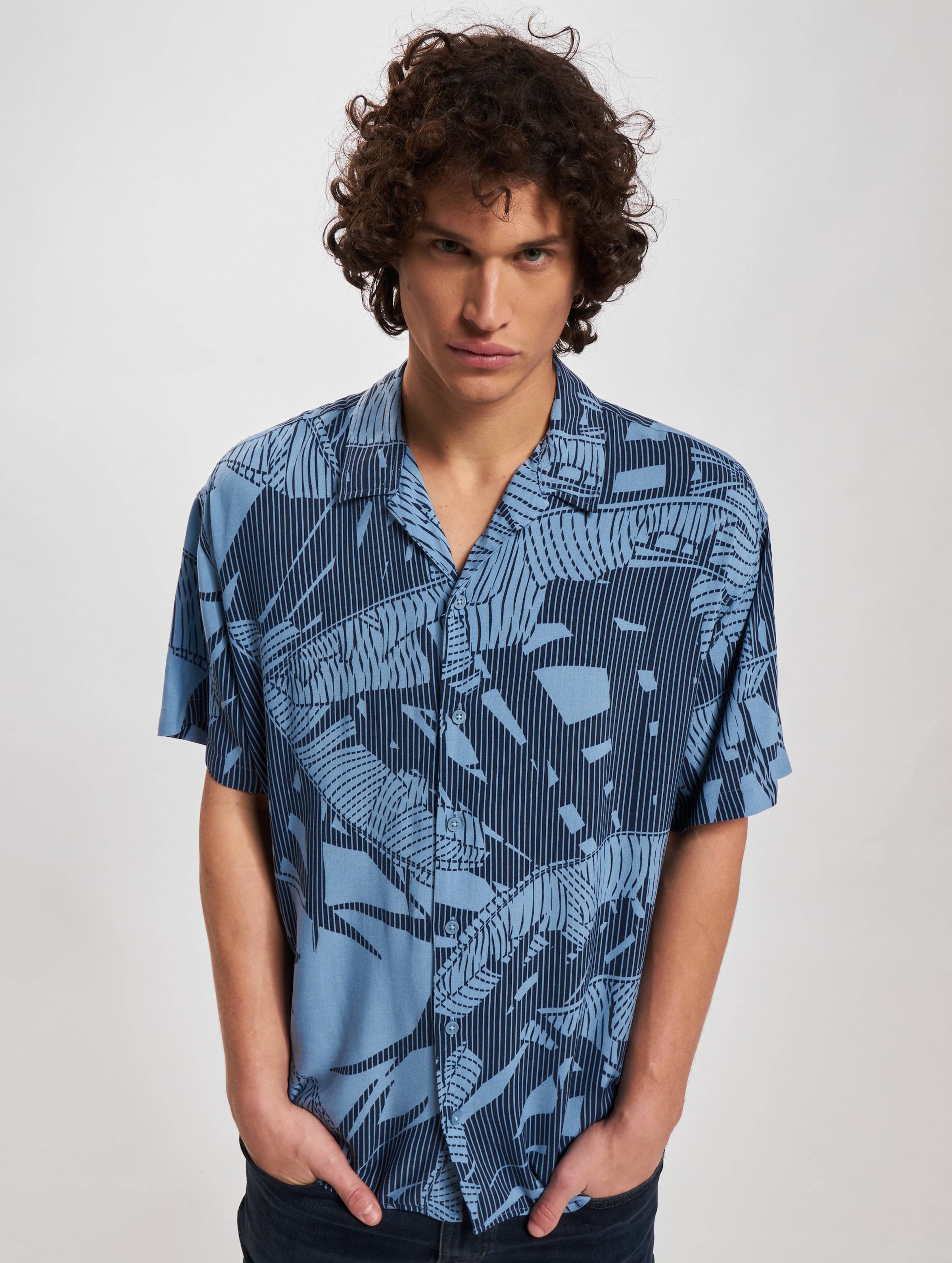 Jack & Jones Energy Reggie Shirt Mannen op kleur blauw, Maat M
