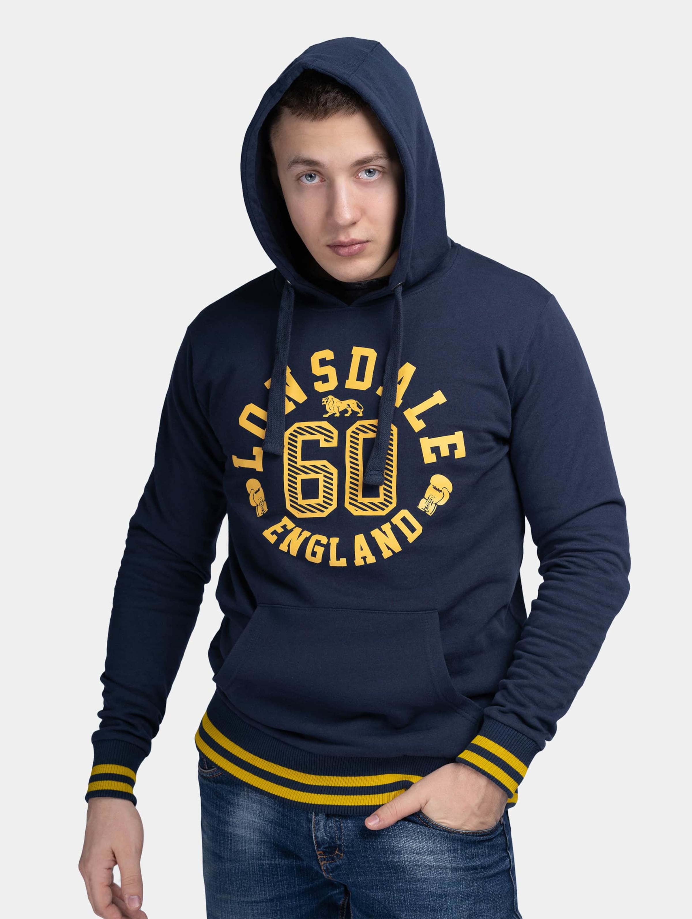 Lonsdale London Mamhead Hoodie Männer,Unisex op kleur blauw, Maat 3XL