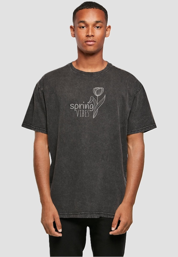 Spring - Vibes Acid Washed Heavy Oversized Tee-0