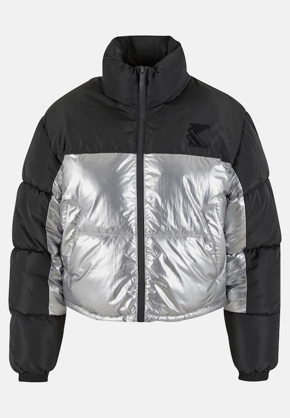 KK Og Metallic Block Crop Puffer Jacket  metallic-2