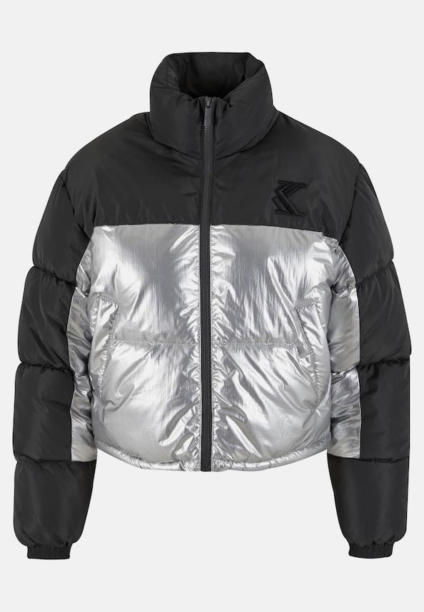 KK Og Metallic Block Crop Puffer Jacket  metallic-2