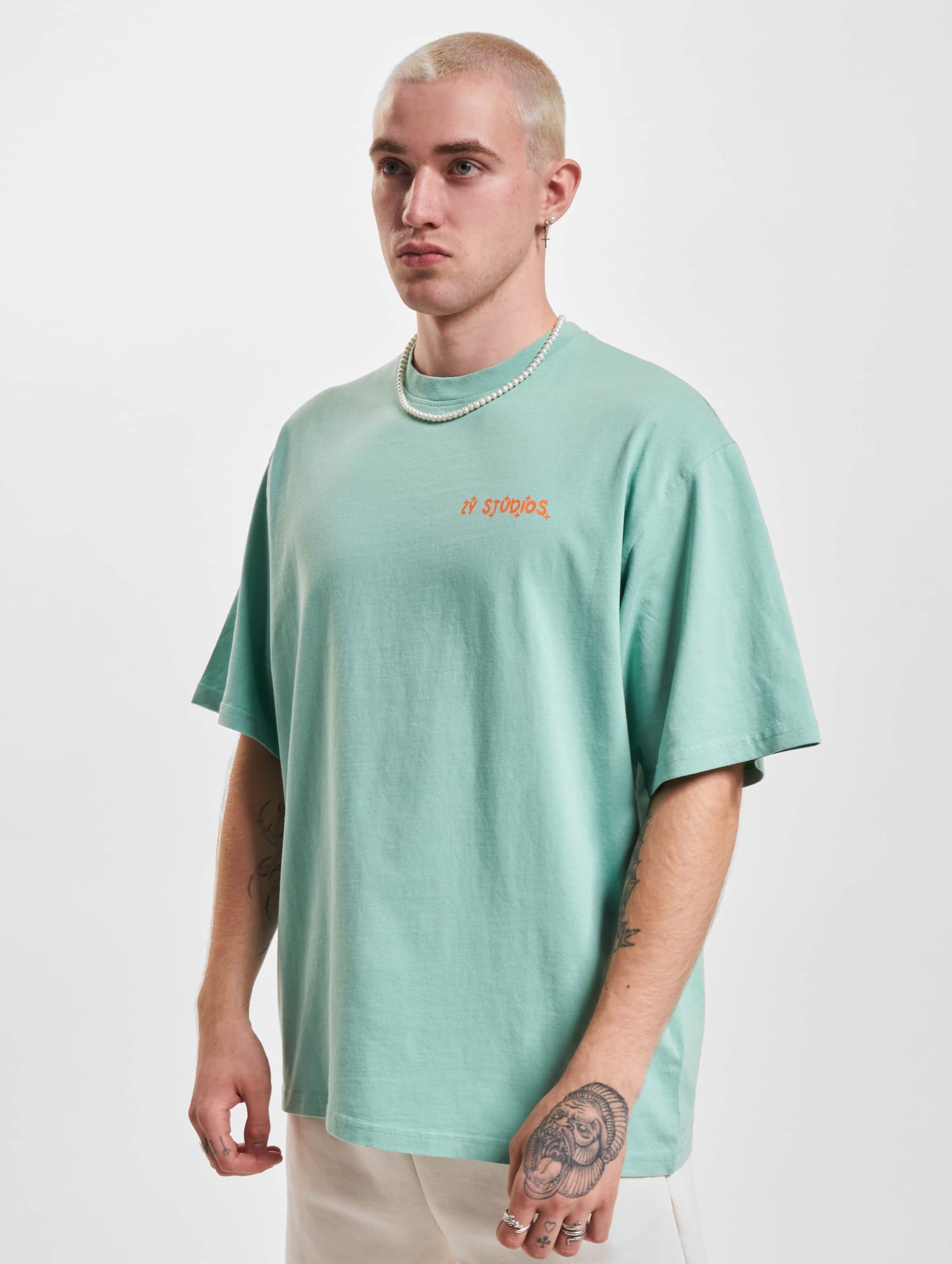 2Y Studios Thoughts Oversize T-Shirt Mannen op kleur groen, Maat M