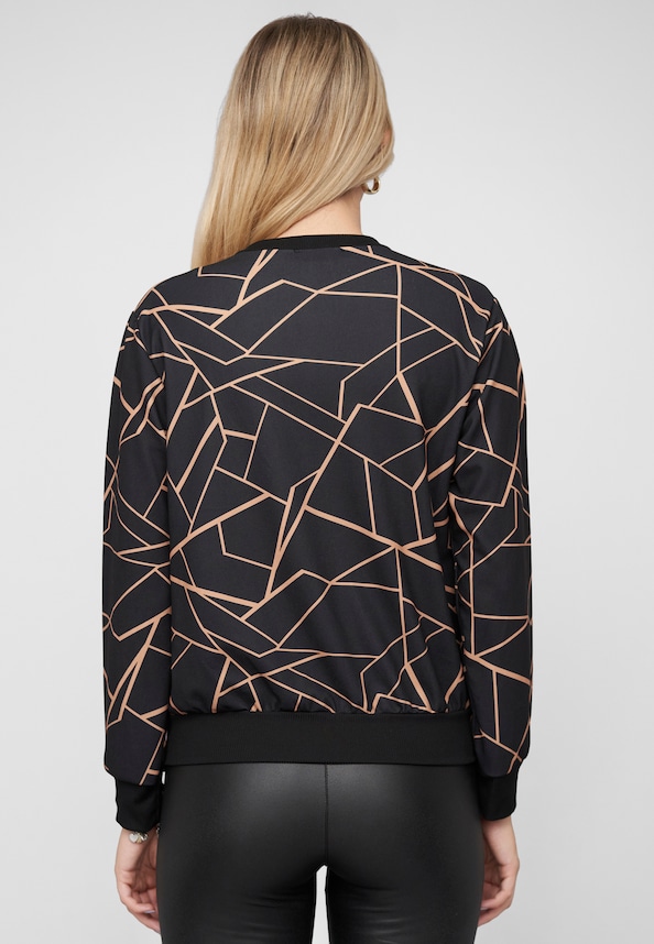 Blouson Bomber-Jacket with zick zack print-1