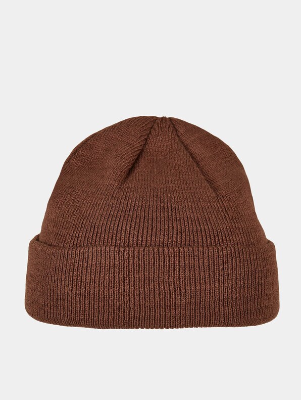 KA214-018-1 Signature Fine Rib Fisherman Beanie brown-1