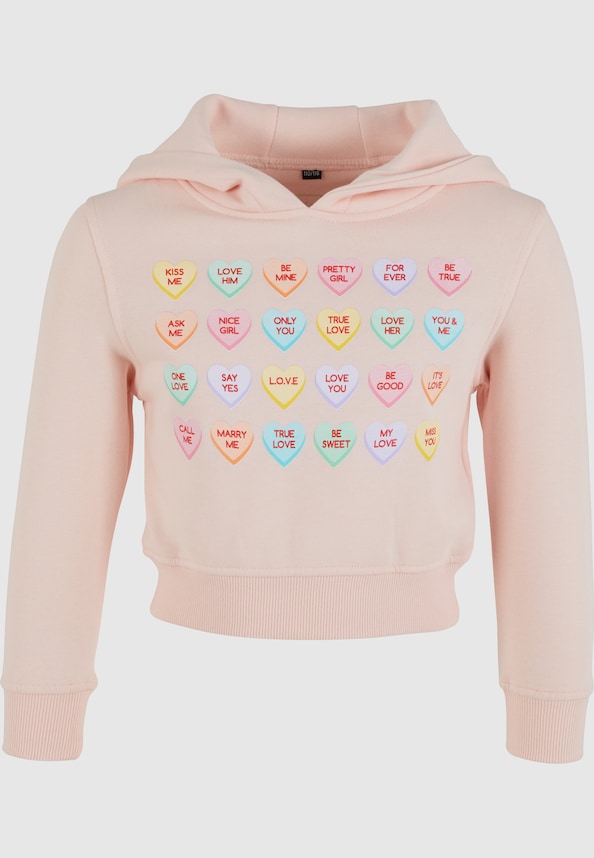 Kids Sweet Heart Candy Cropped Hoody-0