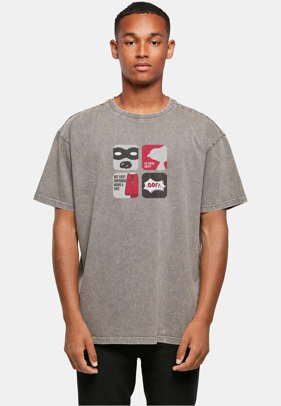 Peanuts - Superhero Acid Washed Heavy Oversize -0