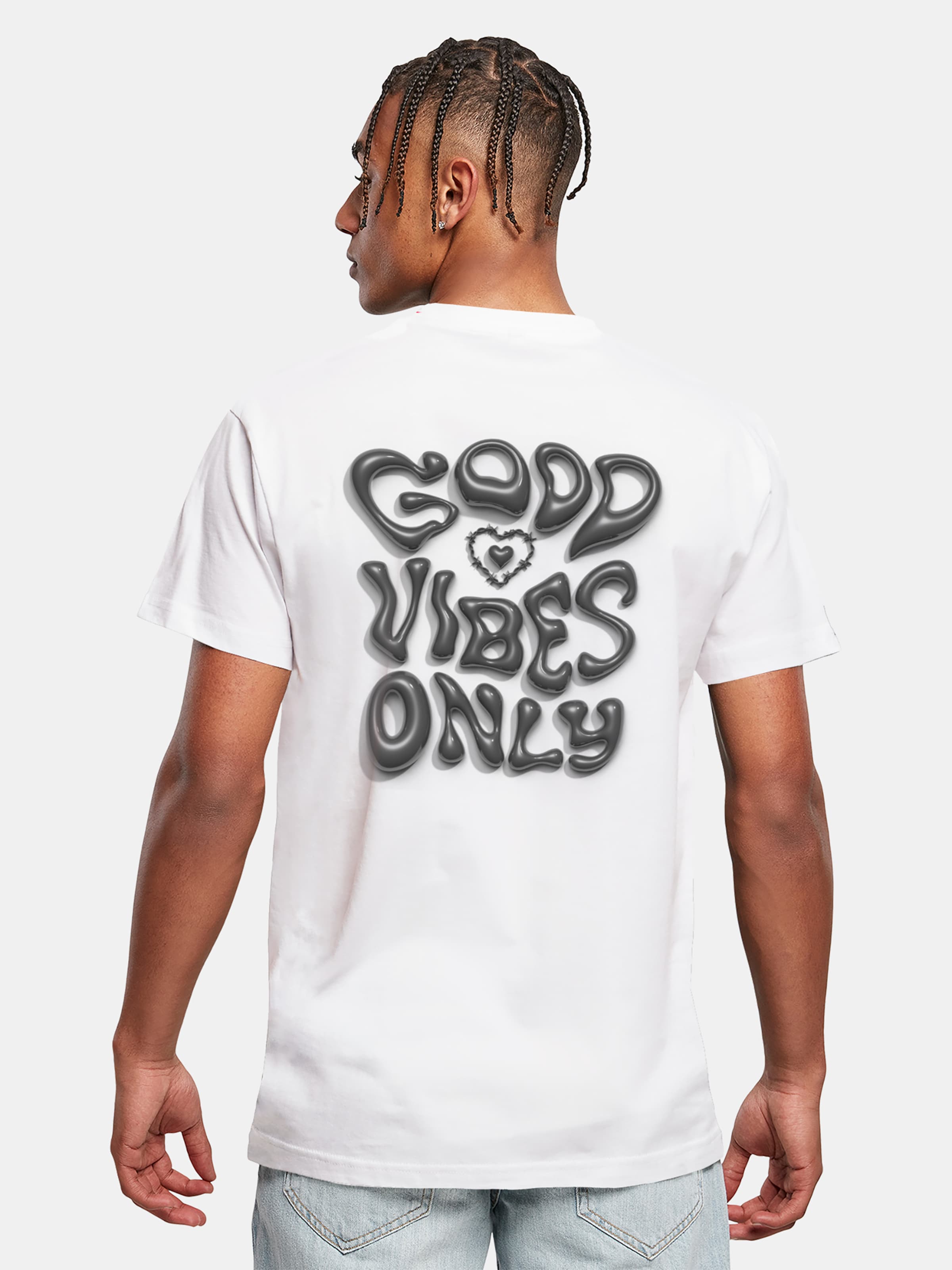 Mister Tee - Good Vibes Only Heren T-shirt - L - Wit