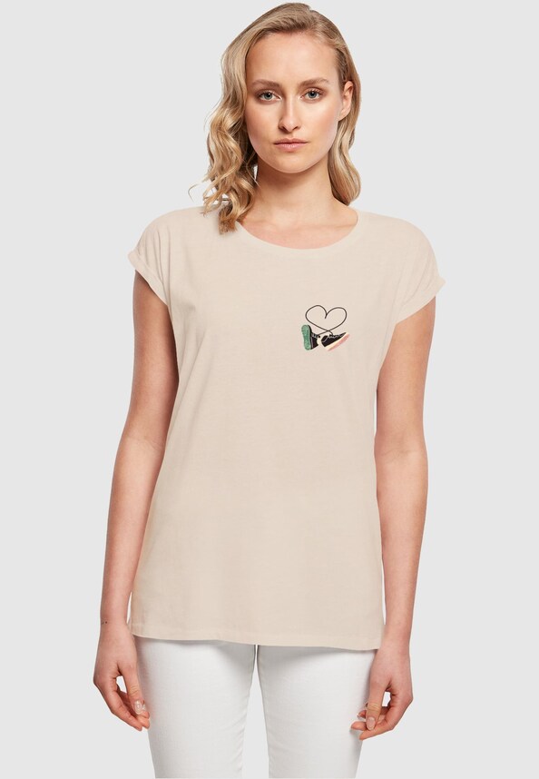 Ladies Kicks Love Extended Shoulder Tee-0