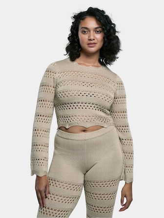 Ladies Cropped Crochet Knit