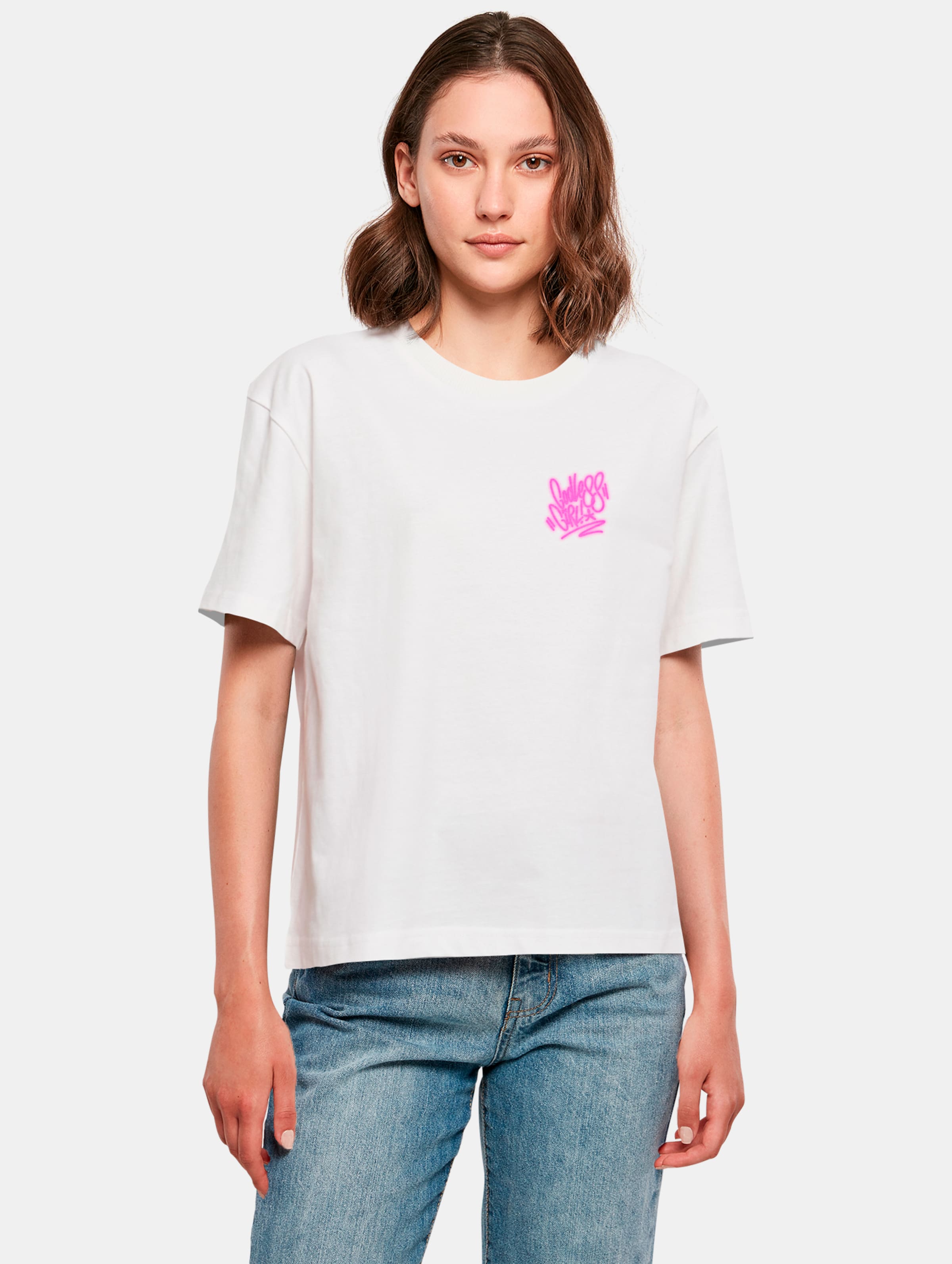 Miss Tee Godless Girl T-Shirts Frauen,Unisex op kleur wit, Maat 4XL