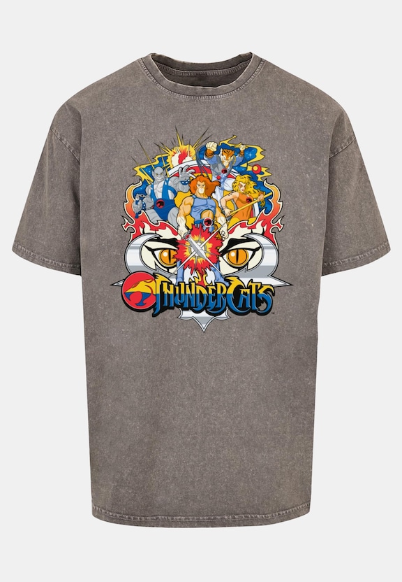 Thundercats - Group Shot Acid Washed Oversized Tee-4