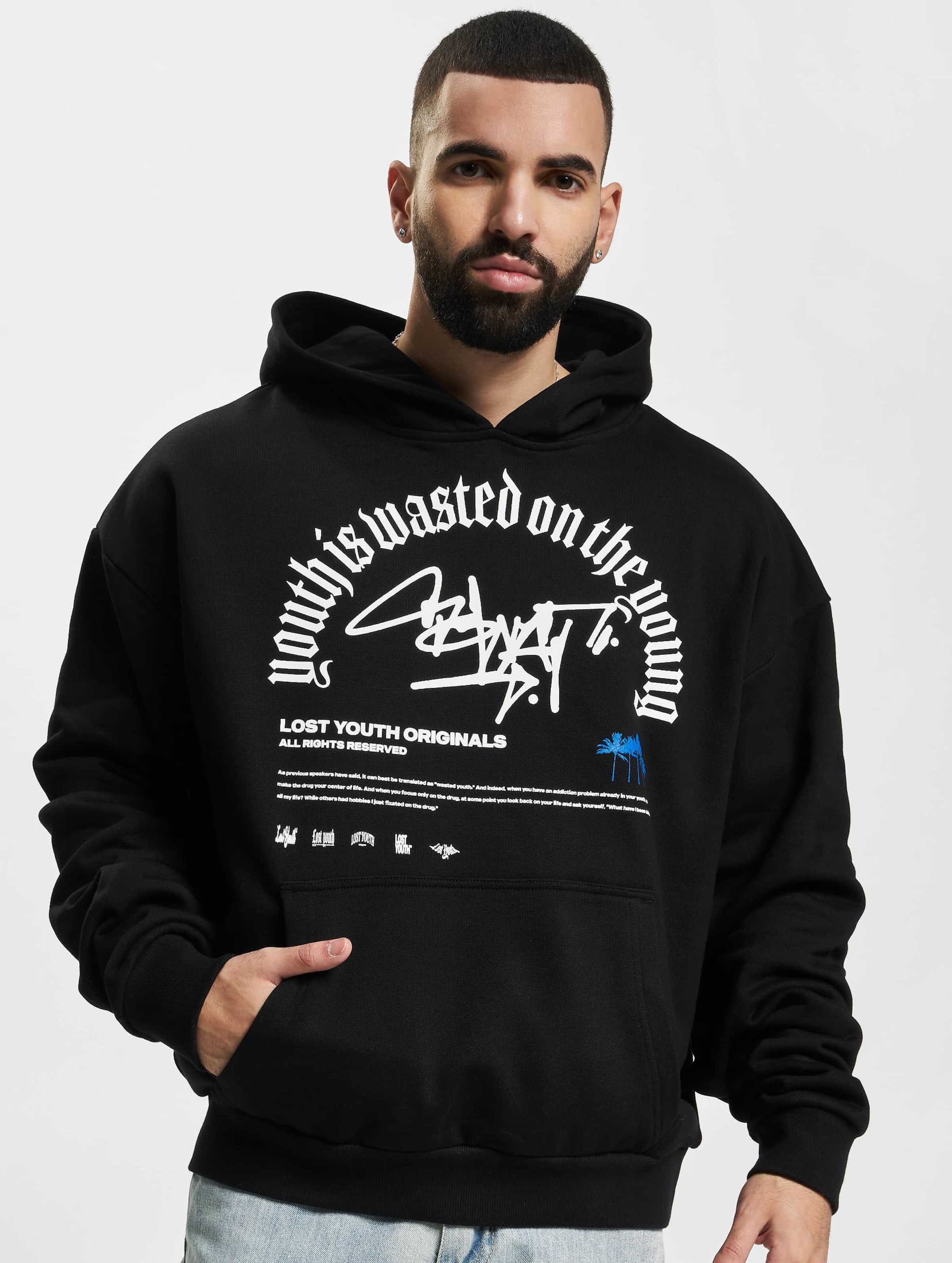 Lost Youth HOODIE GRAFFITI black | DEFSHOP | 62936