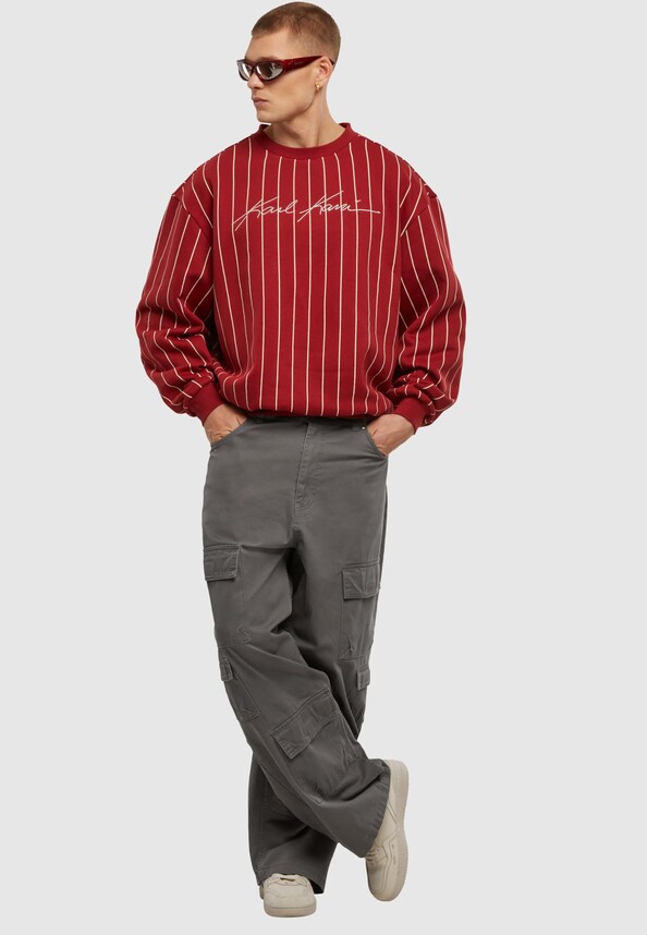 Autograph Pinstripe Sweat Os Crewneck-3