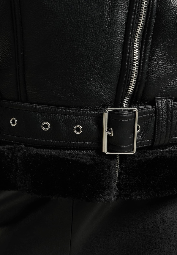 Agnete Faux Leather Biker-5