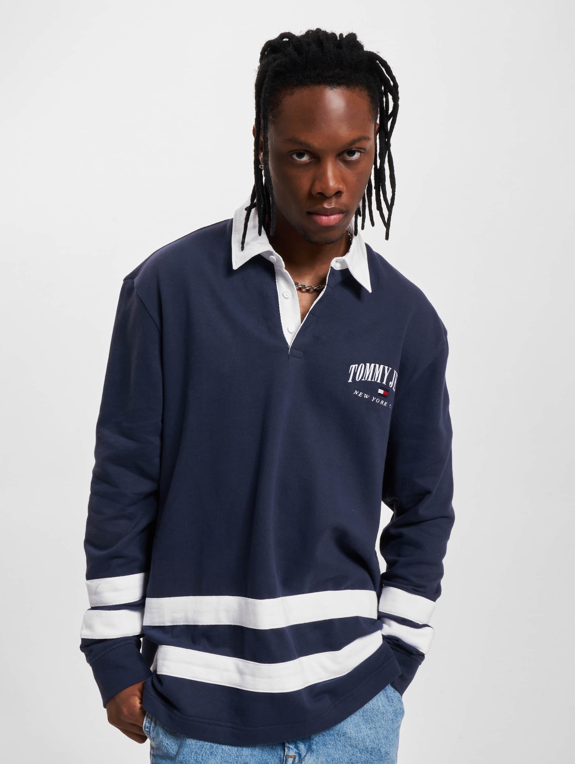 Tommy jeans deals polo long sleeve