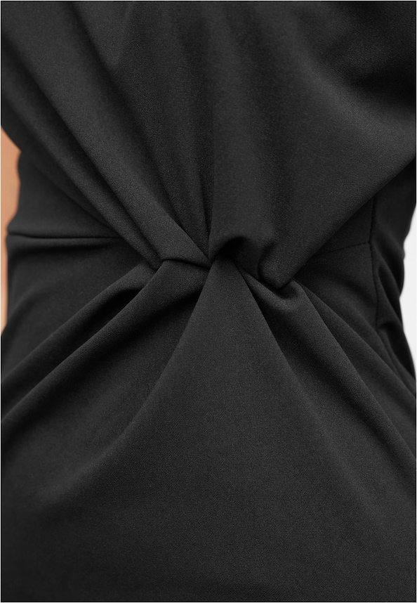 T-Shirt-Kleid mit seitlich gerafftem Detail und Rundhals-5