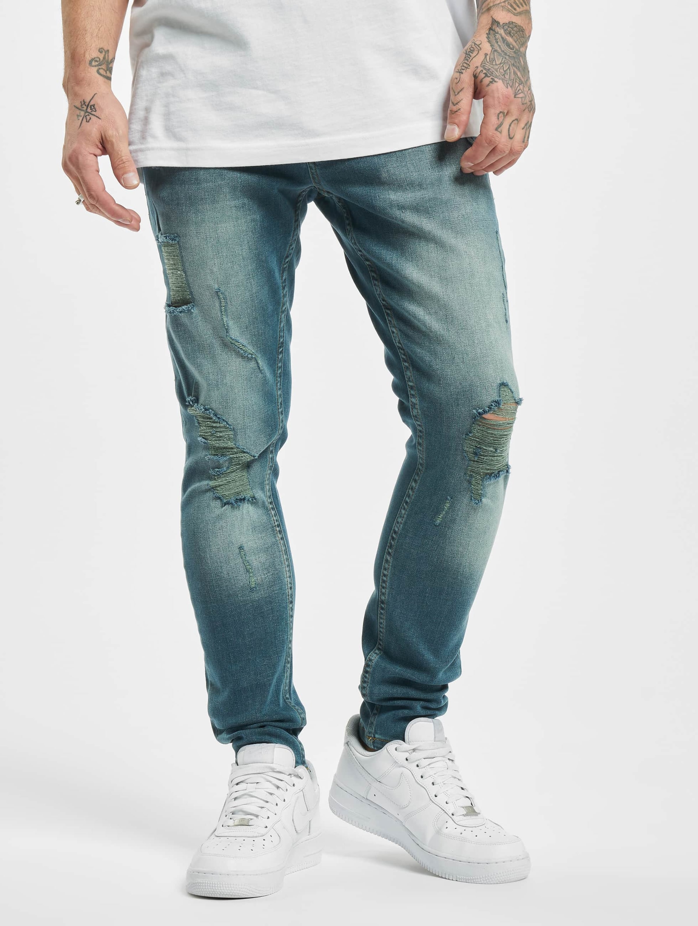 2Y Olaf Skinny Fit Jeans Mannen op kleur blauw, Maat 33