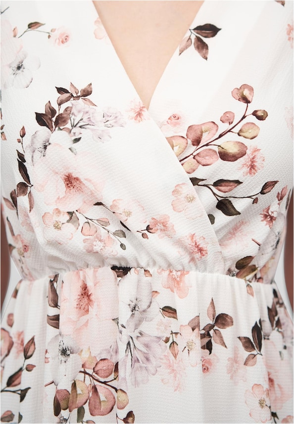 Maxi Kleid in Wickeloptik mit Blumen All Over Print-5