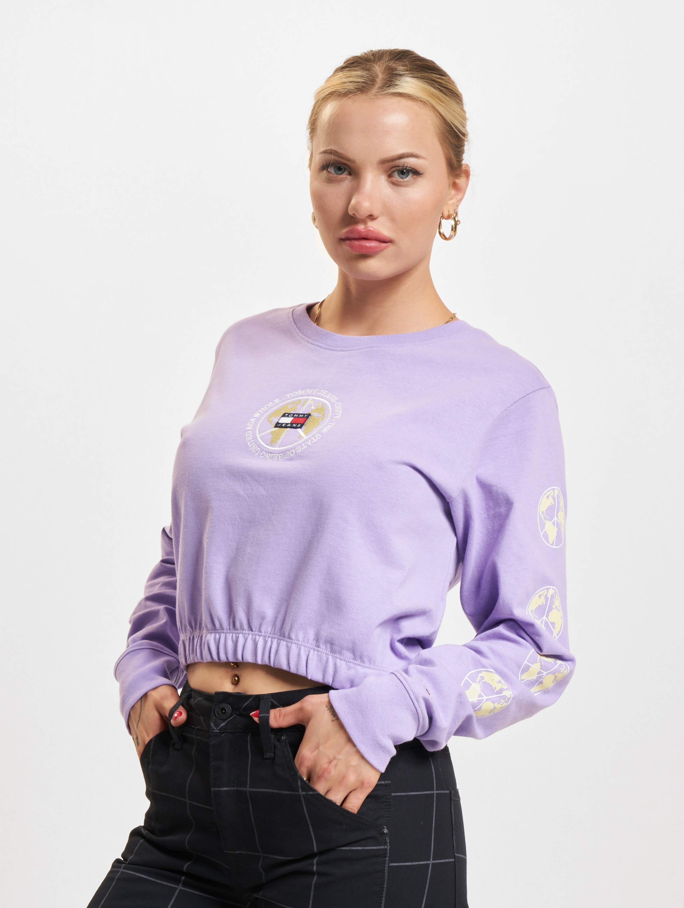 Tommy Jeans Elastic Unitees op kleur violet, Maat L