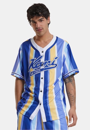 KM241-042-1 Karl Kani Varsity Striped Baseball Shirt