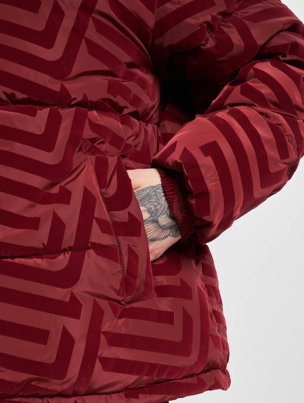 JM233-016-2 SJ Script Logo Geometric Aop Puffer Jacket-4