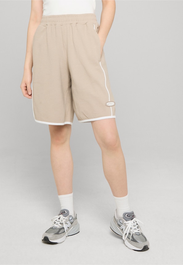 Amelie Waffle Shorts Dark Stone-0