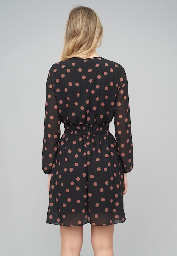 Long-sleeve Dress Polka Dots-1