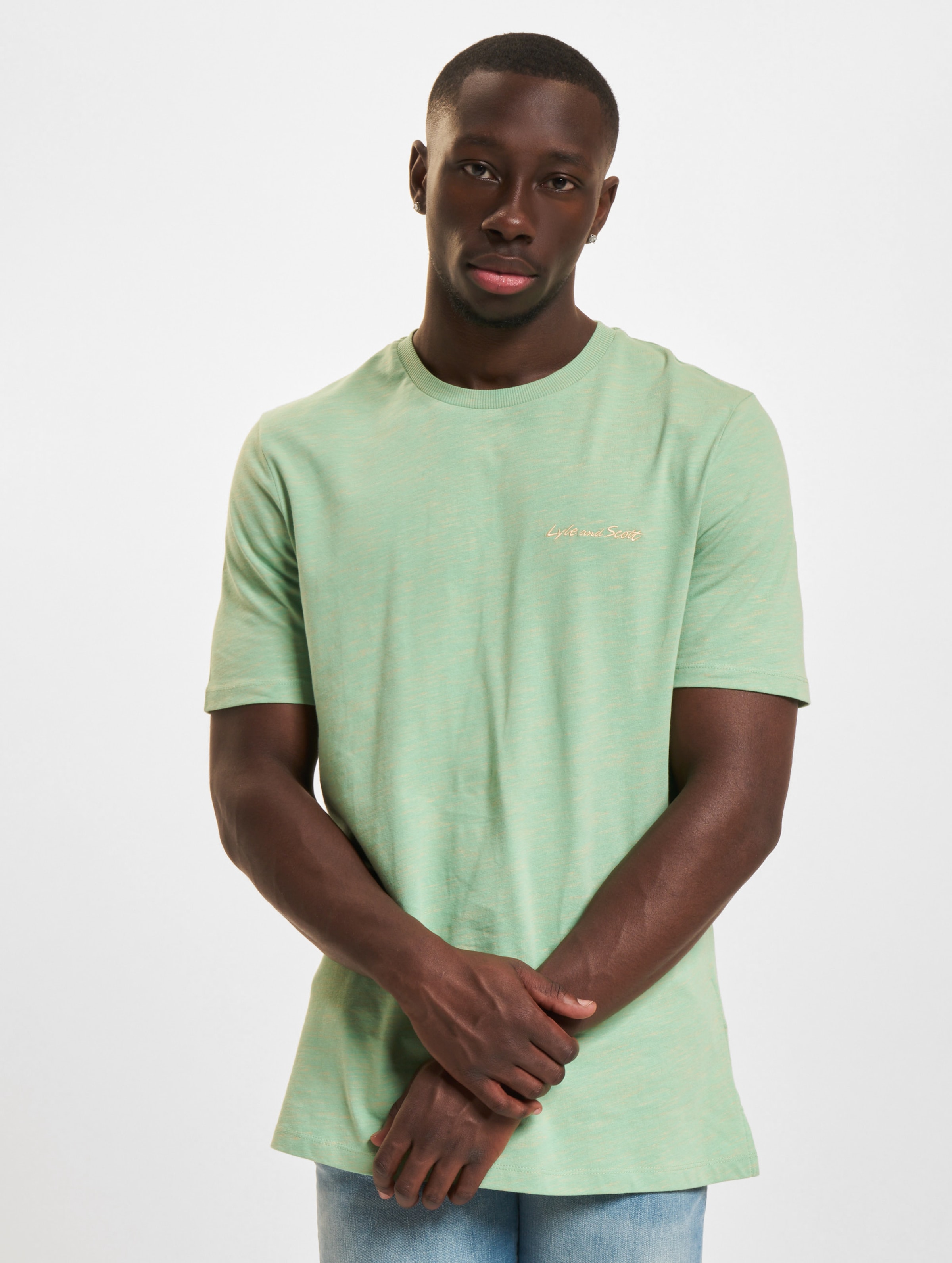 Lyle & Scott Space Dyed T-Shirt op kleur groen, Maat L