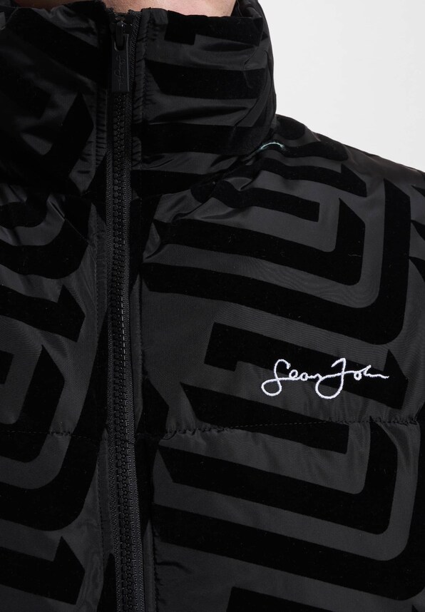 JM233-016-1 SJ Script Logo Geometric Aop Puffer Jacket-3