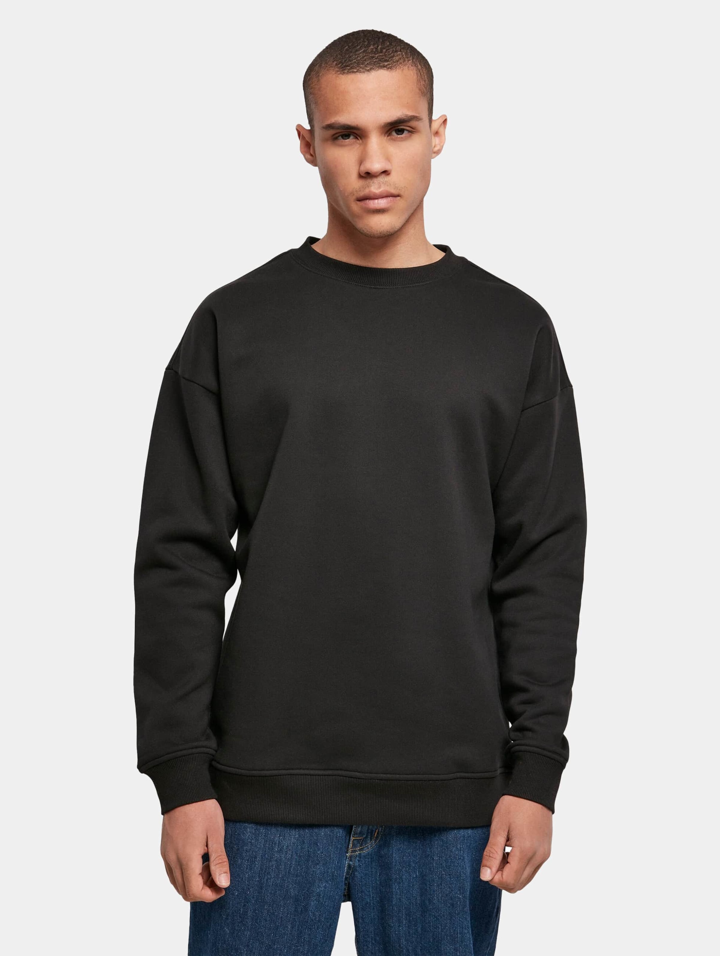 Unisex Sweater 'Crewneck' ronde hals Black - 4XL