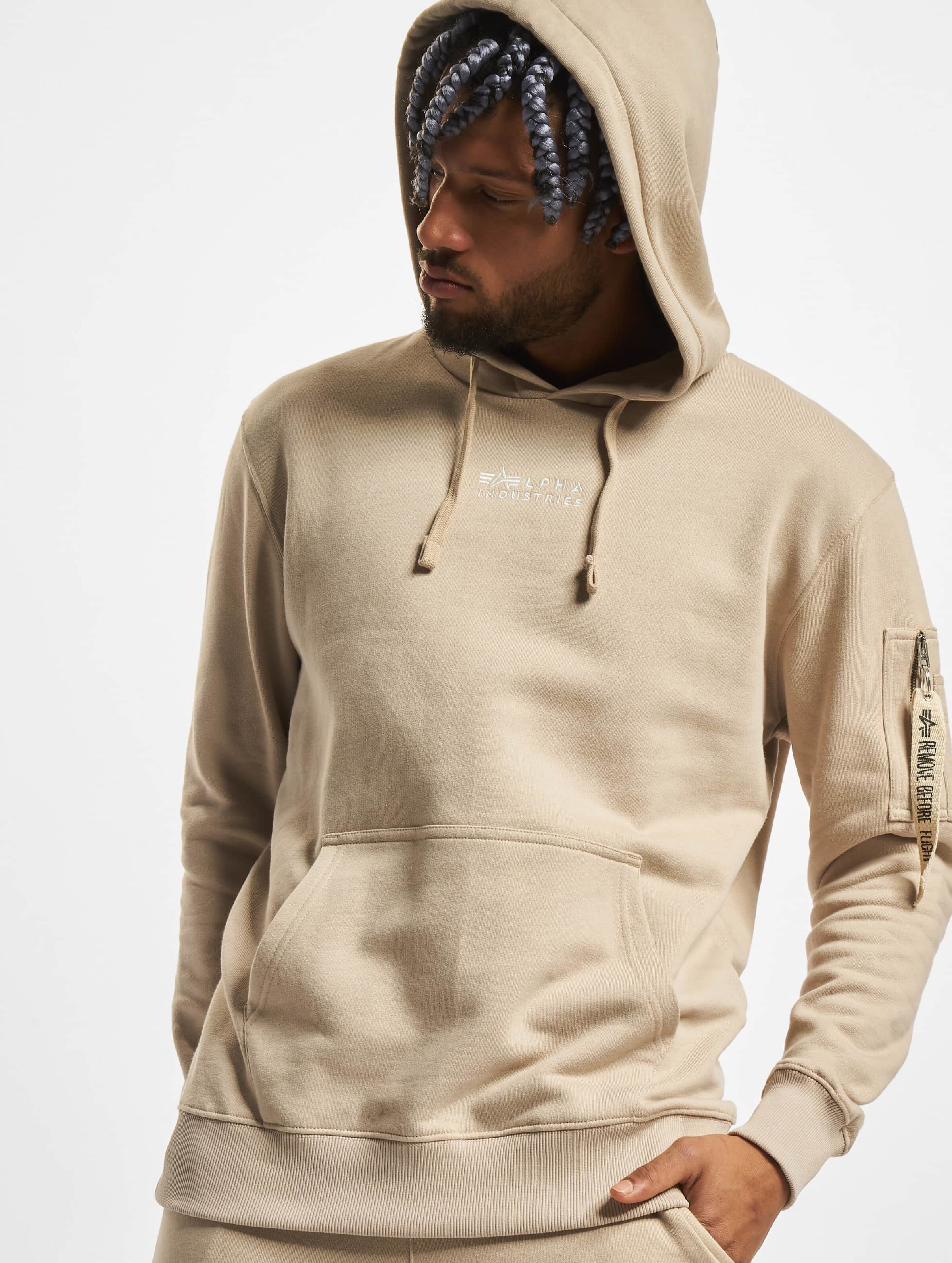 Alpha industries 2025 hoodie beige