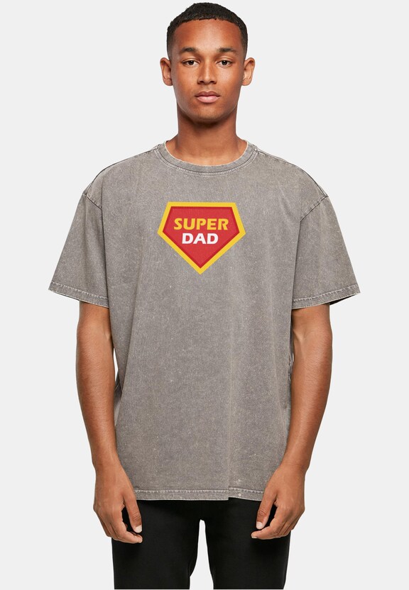 Fathers Day - Super dad Acid Washed Heavy Oversized-0