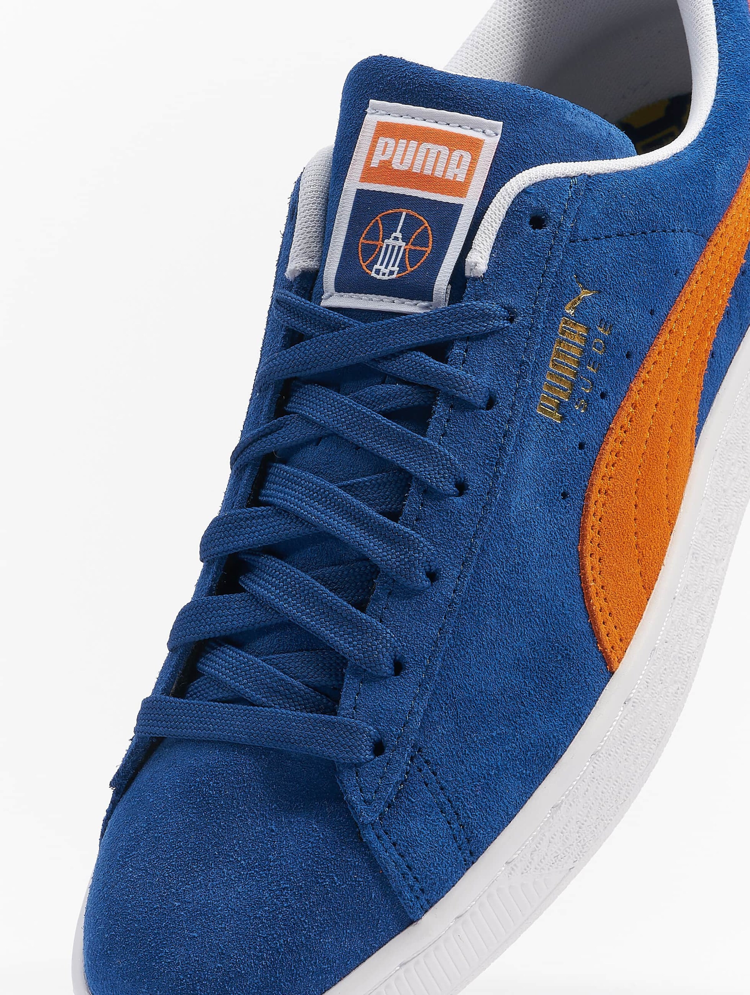 Blue and 2024 orange puma suede