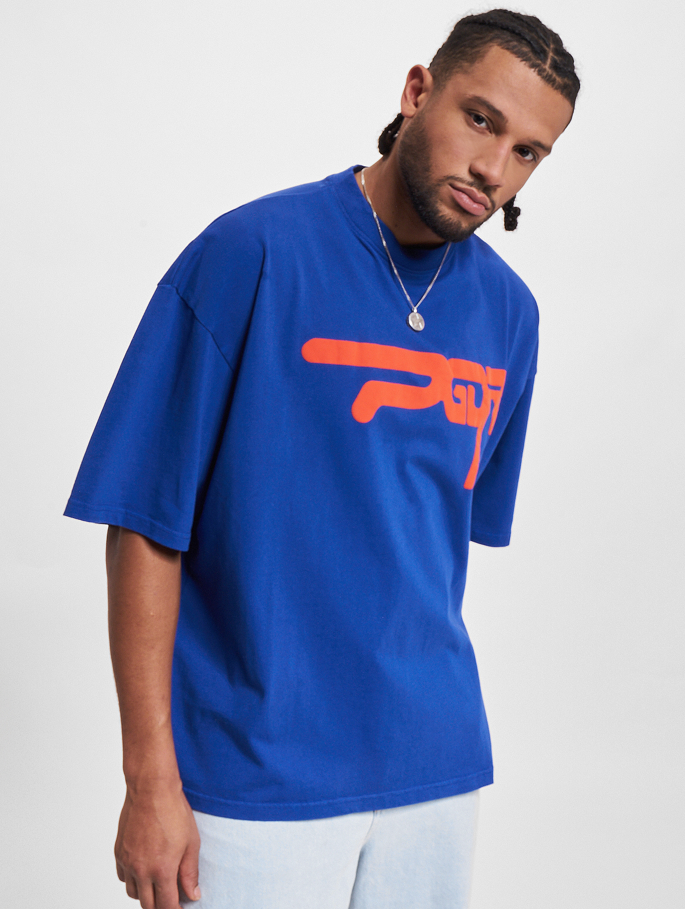PEGADOR Zero Boxy T-Shirt Mannen op kleur blauw, Maat L