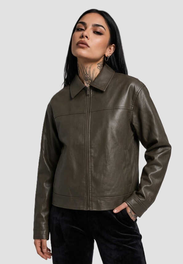 Og Pu Leather Boxy -0