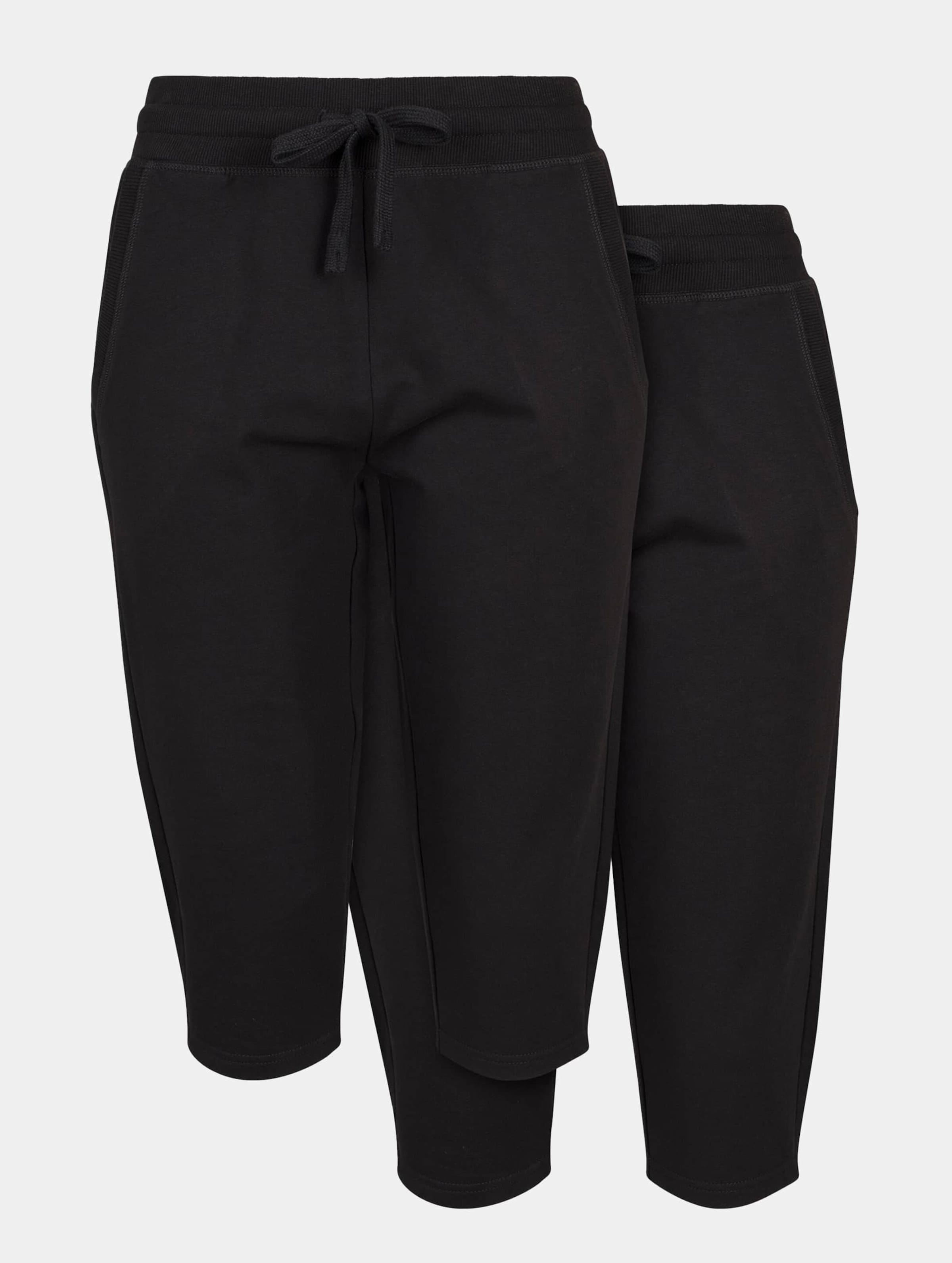Build Your Brand Ladies Terry 3/4 Jogging Pants 2-Pack Vrouwen op kleur zwart, Maat M