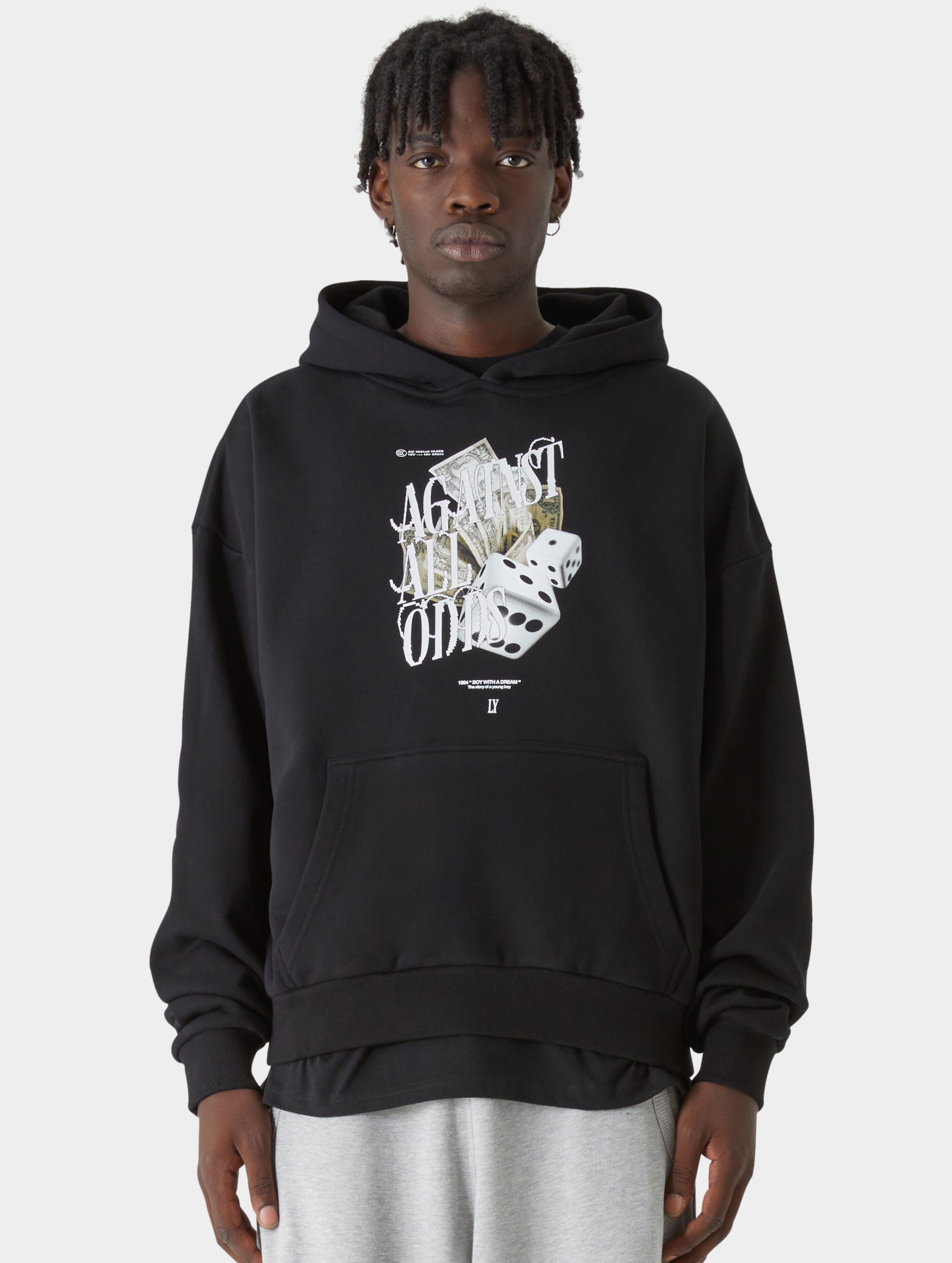 Lost Youth Against All V.2 Hoodies Mannen op kleur zwart, Maat L