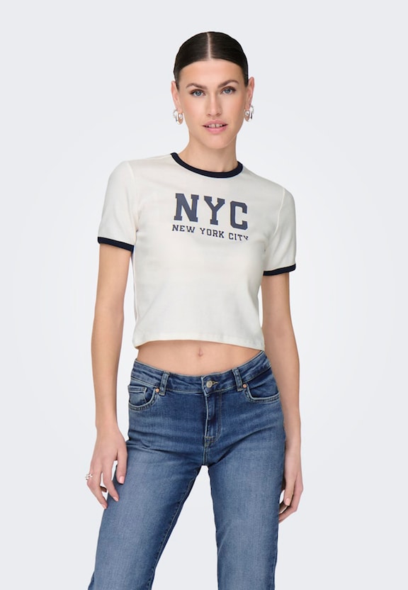 ONLVIKKA S/S RIB O-NECK SHORT-2