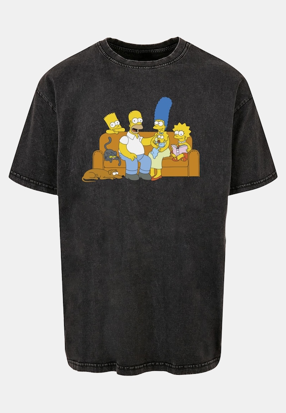 Simpsons - Family Acid Washed Oversize Tee-4