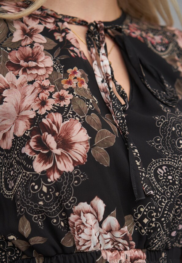 Longsleeve Dress with flower print-5