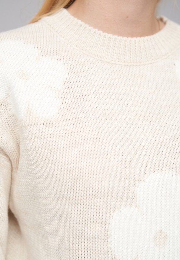 Cloud 5ive Crewneck Knit Sweater with Flowers-4