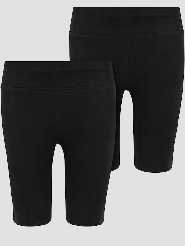 Urban Classics Girls High Waist Cycle 2 Pack Leggings Shorts-0